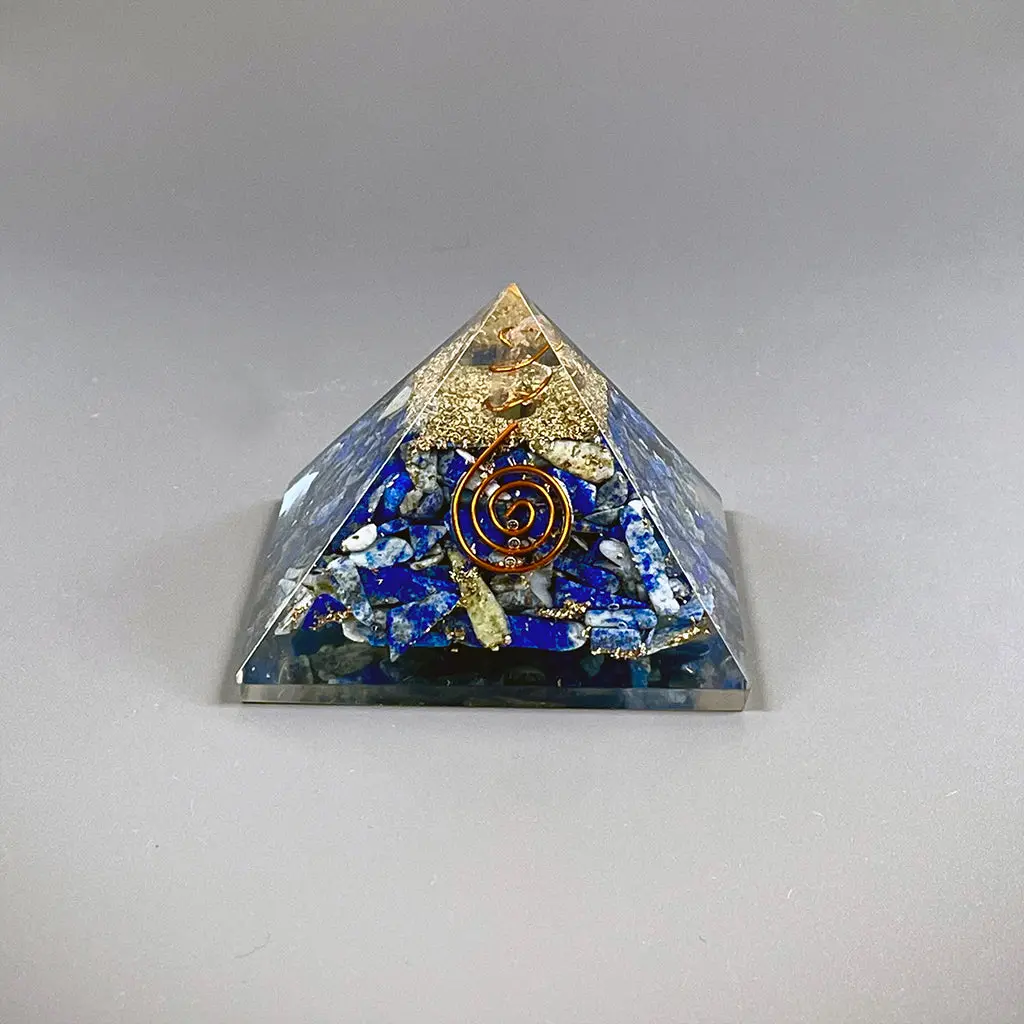 Lapis Lazuli Orgonite Crystal Pyramid With Copper 60Mm 1