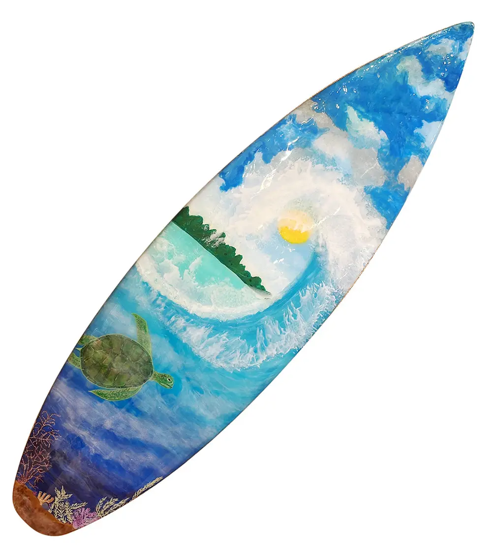 Surfboard "Turtle Plays In The Sea" By Kimberly Lee 1