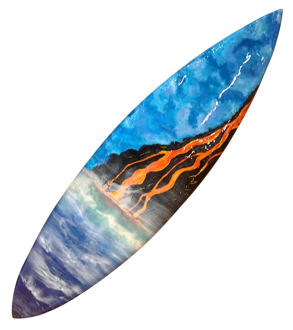 Surfboard "Kiss The Ocean With Fire" By Kimberly Lee 1