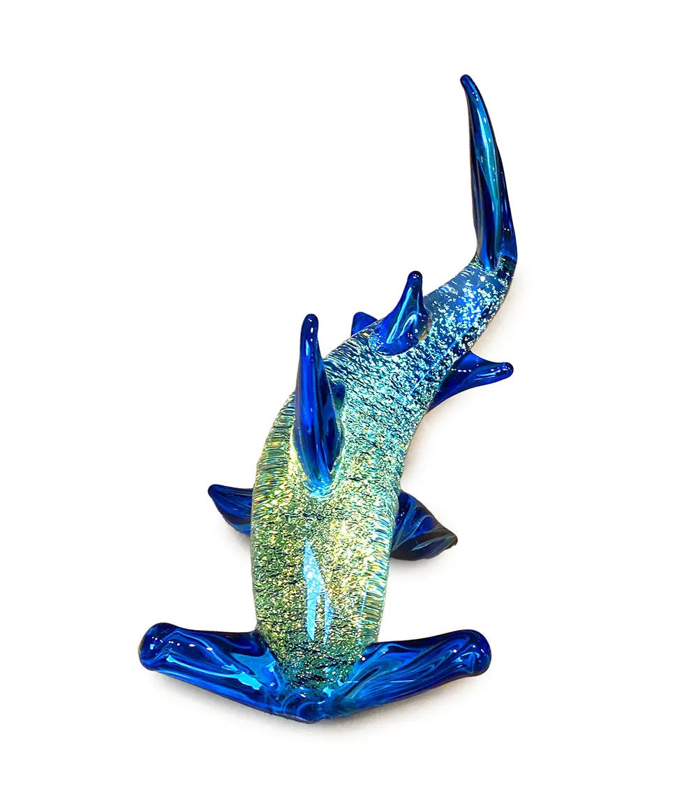 Glass Sculpture "Large Hammerhead" By Luke Olsen 1