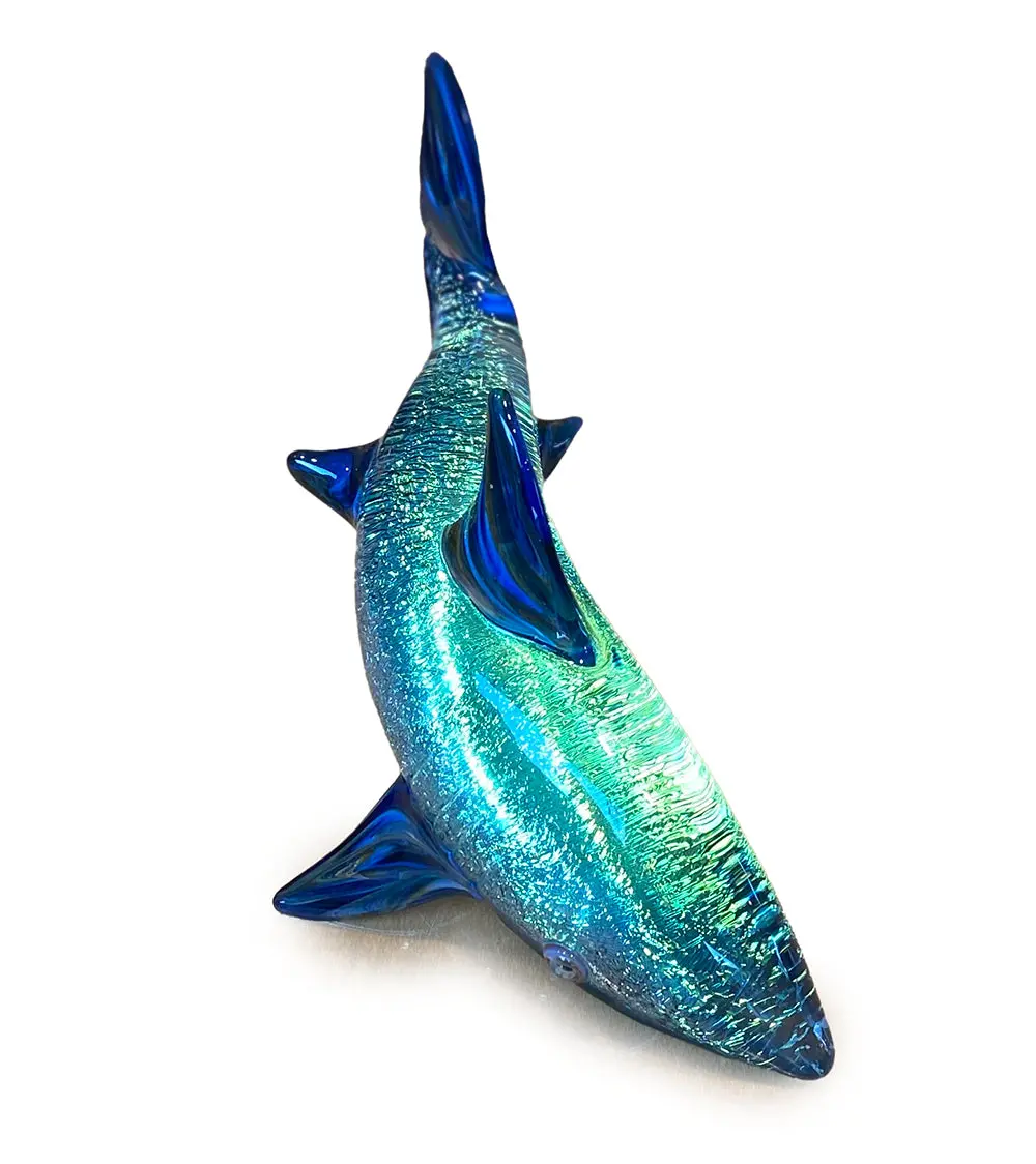 Glass Sculpture "Large Shark" By Luke Olsen 1