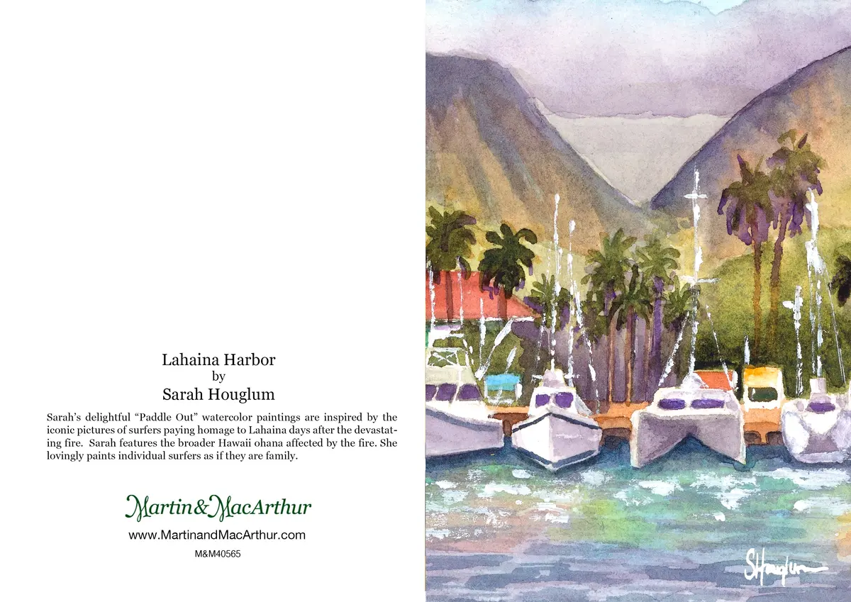 Greeting Card "Lahaina Harbor" By Sarah Houglum 2