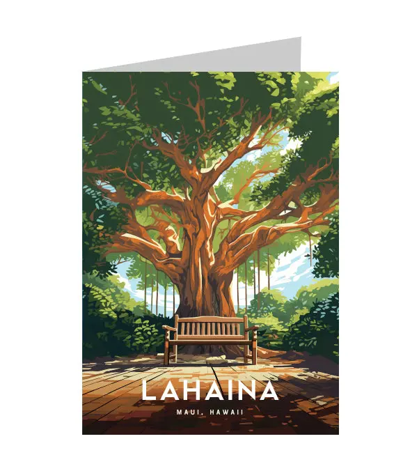 Greeting Card "Lahaina, Maui" Hawaii Travel Art 1
