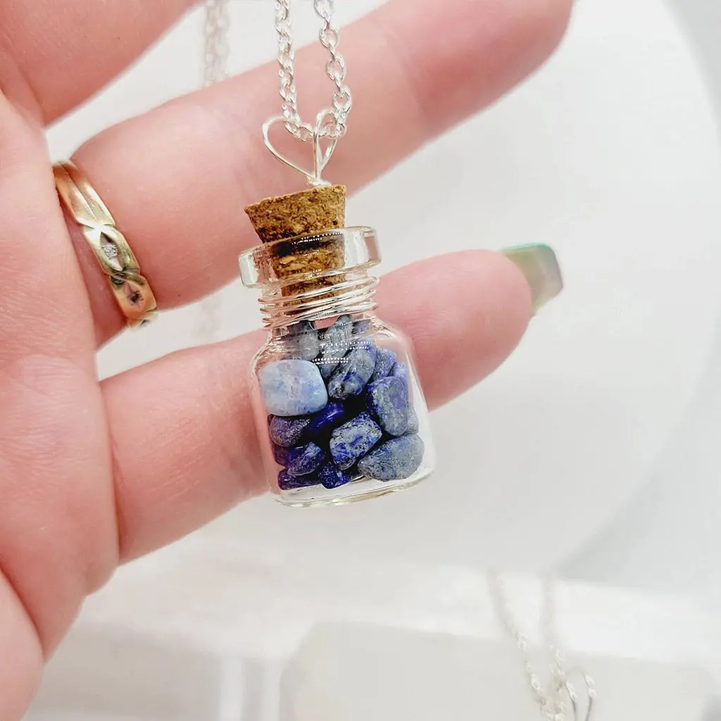 Wishing Bottle Necklace - Lapis Lazuli 2