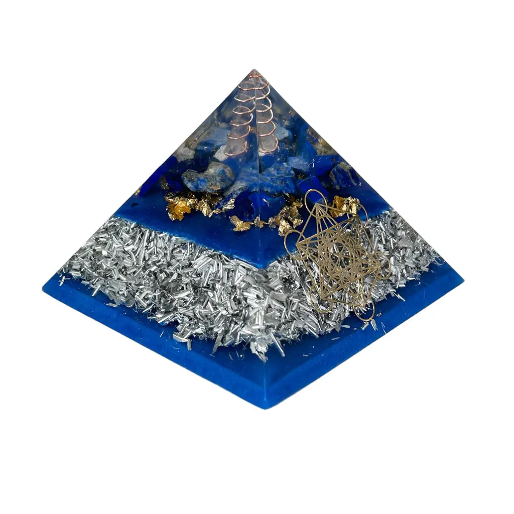 Lapis Lazuli Orgonite Pyramid Large - Metatron Orgone® Energy Healing Emf / Rf Protection 1