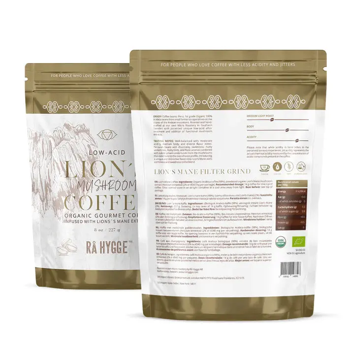 Lion's Mane Mushroom Coffee Filter Ground 227 G / 8 Oz - Ra Hygge 2