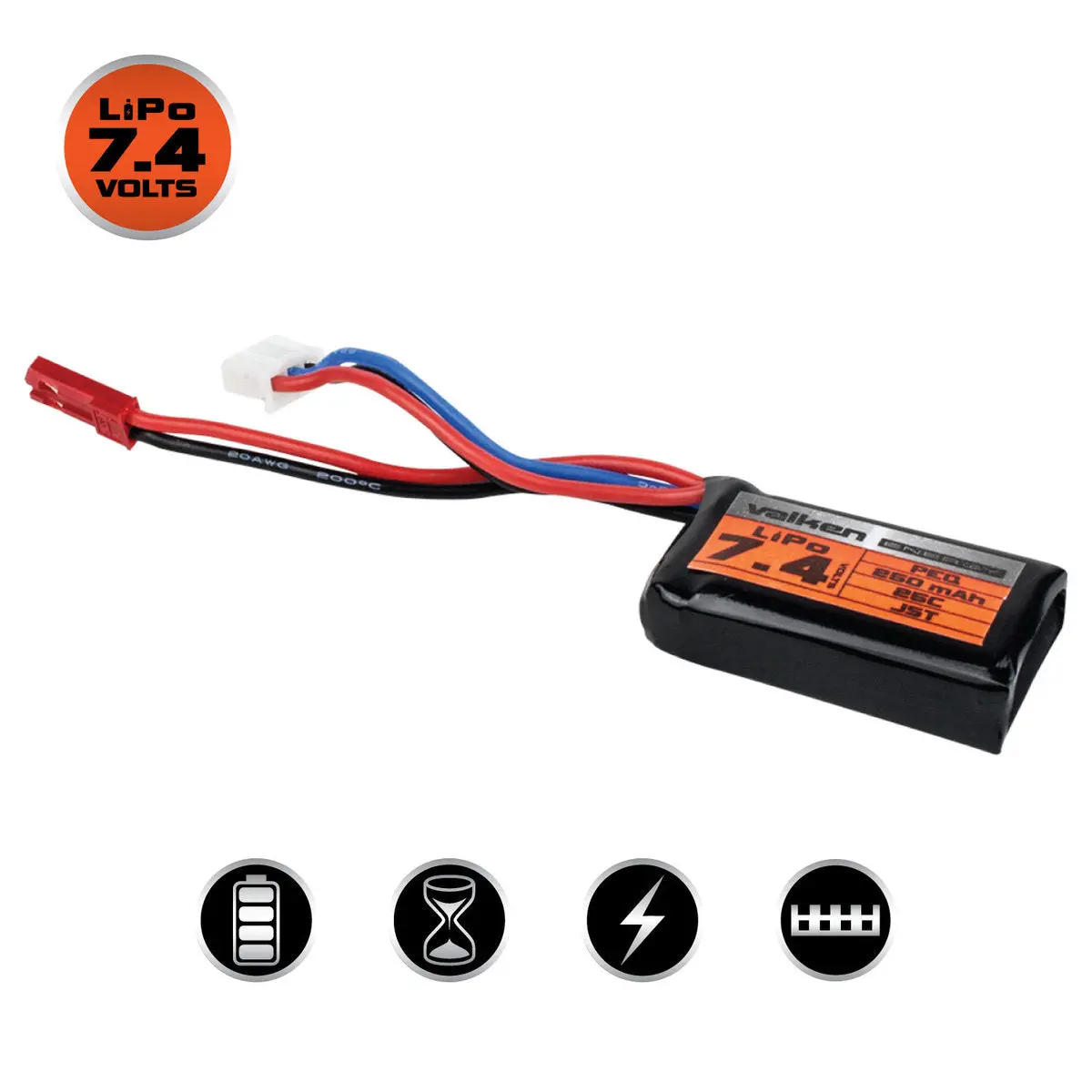 Valken Lipo 7.4V 250Mah 25C Hpa/Peq Battery 1
