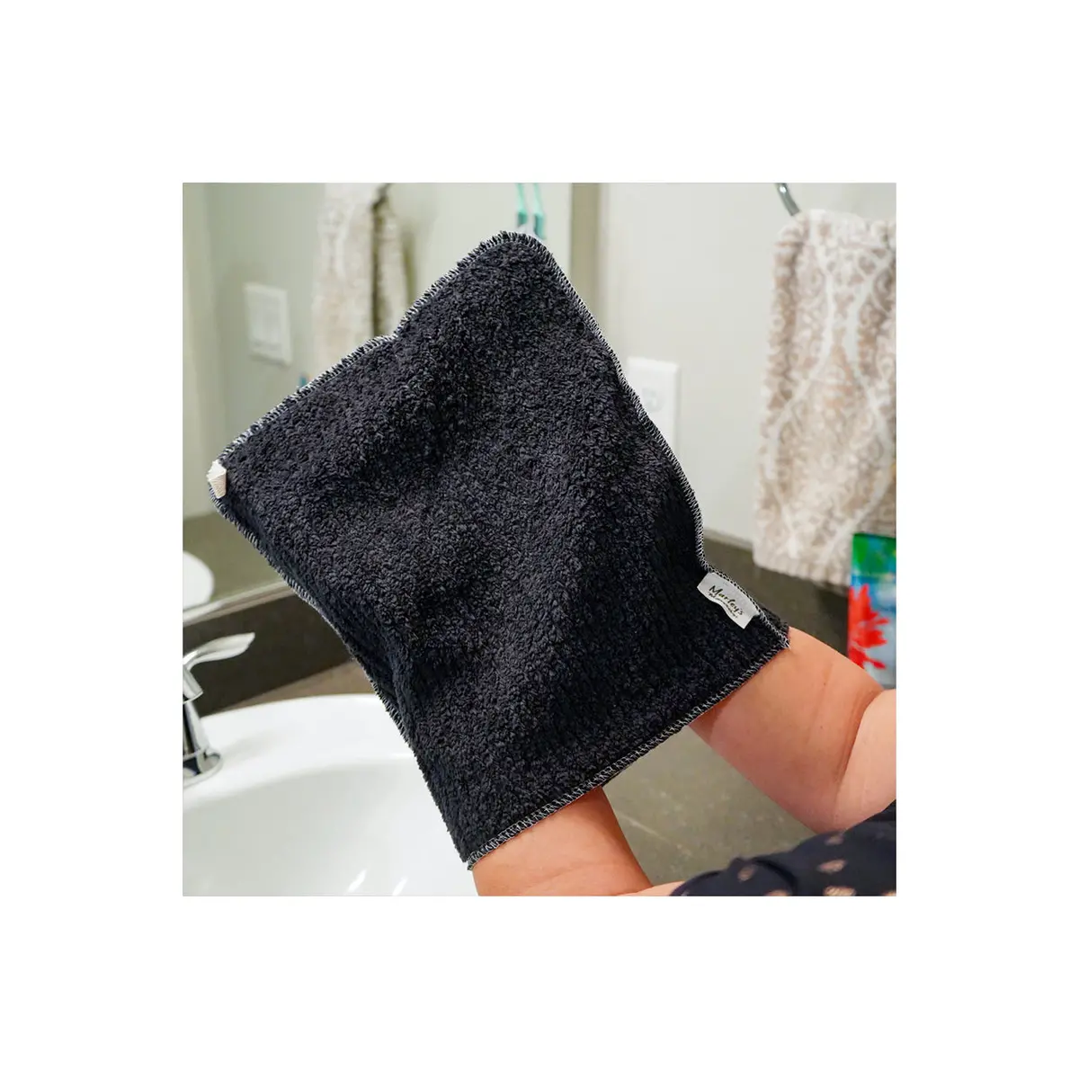 Make Up Towel - Black Cotton Chenille 1
