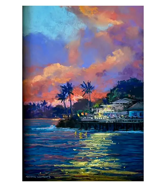 Original Pastel Painting "Lahaina Memories" By Michael Clements 12X18 1