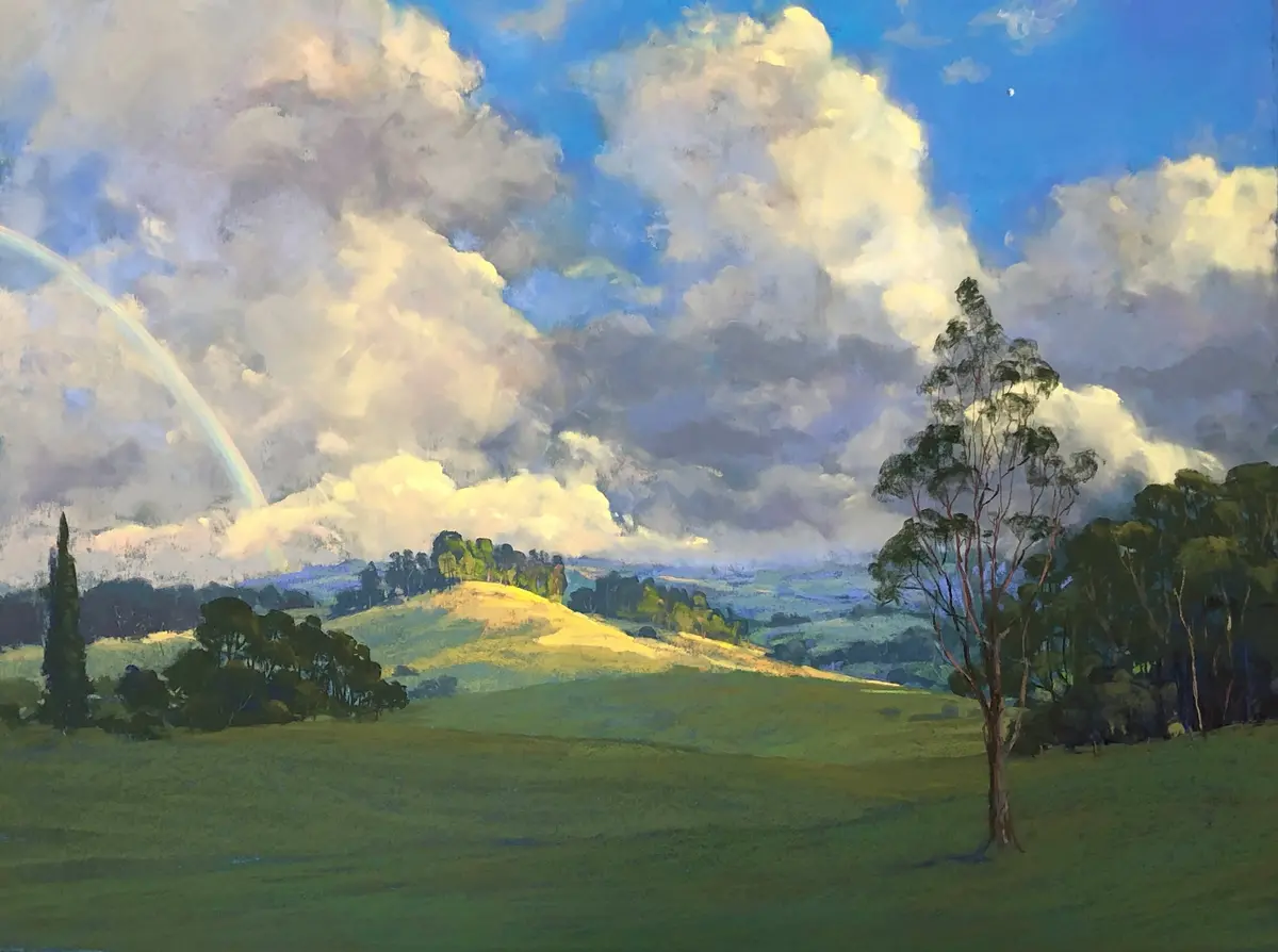 Original Pastel Painting "Kula Golden Hour" By Michael Clements 36X28 1