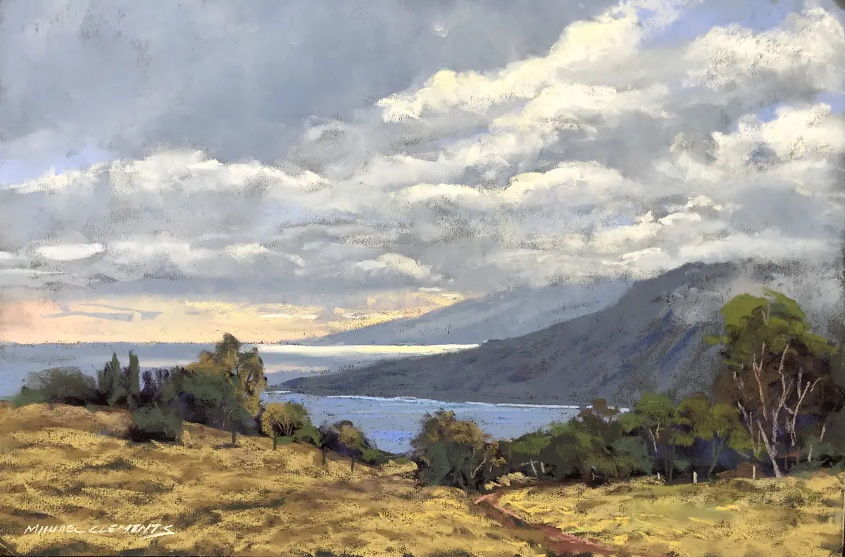 Original Pastel Painting "Light In The Channel" By Michael Clements 18X12 1