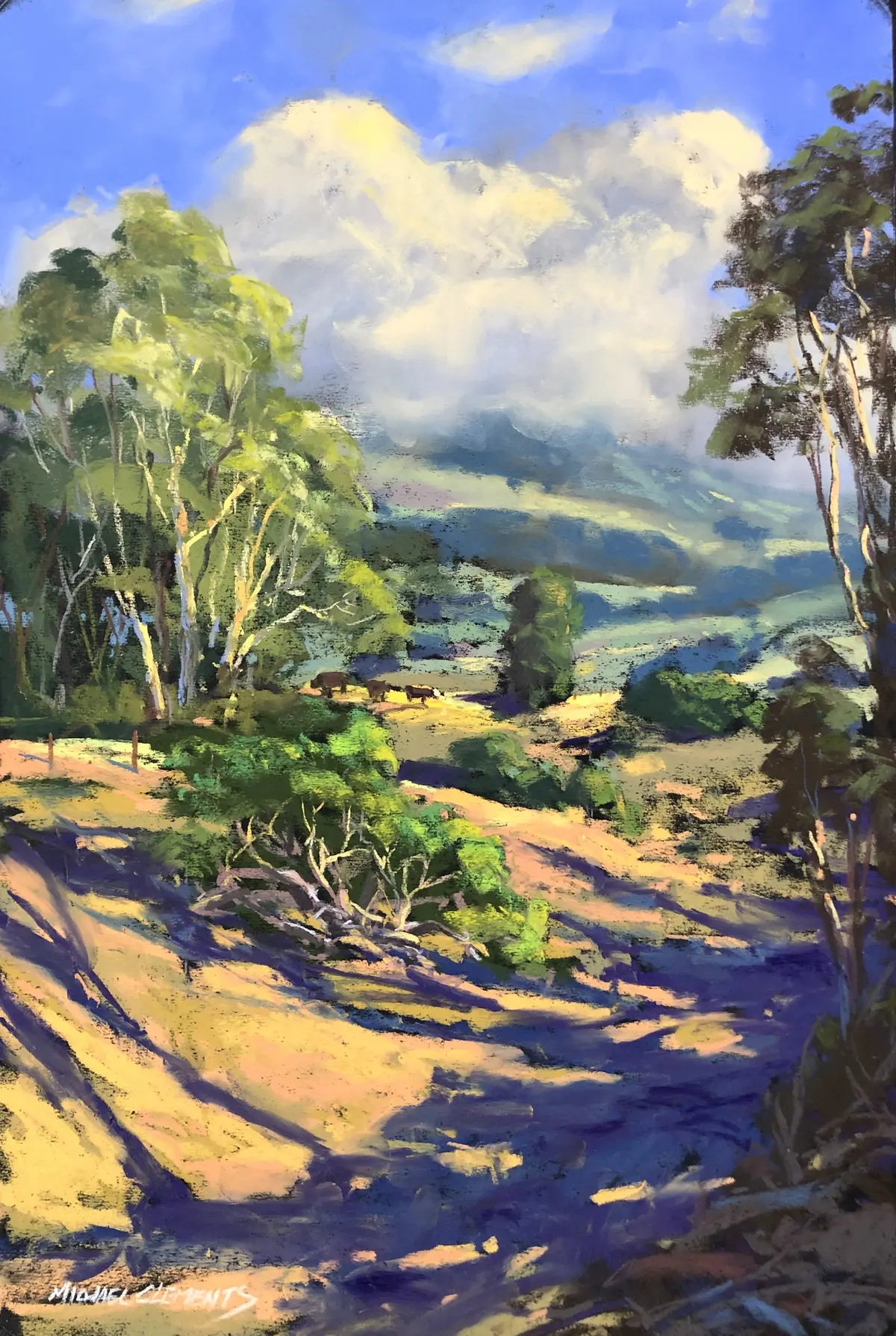 Original Pastel Painting "Upcountry Maui" By Michael Clements 12X18 1