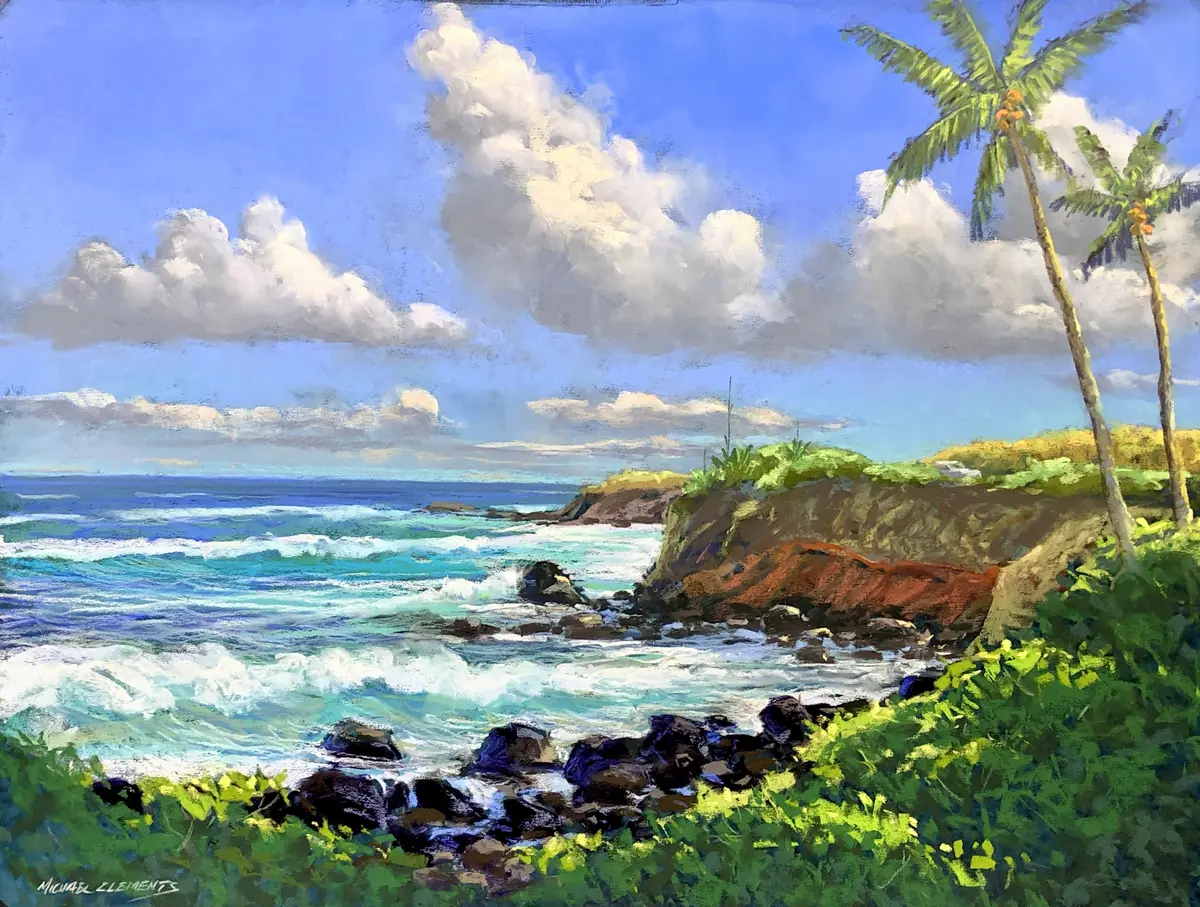 Original Pastel Painting "View From Mama's Fish House" By Michael Clements 24X18 1
