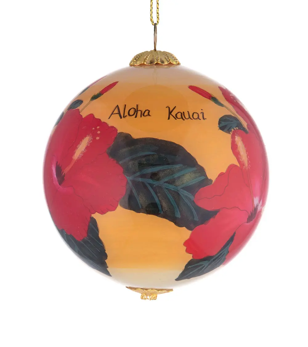 Glass Ornament - Radiant Hibiscus Hawaii 3