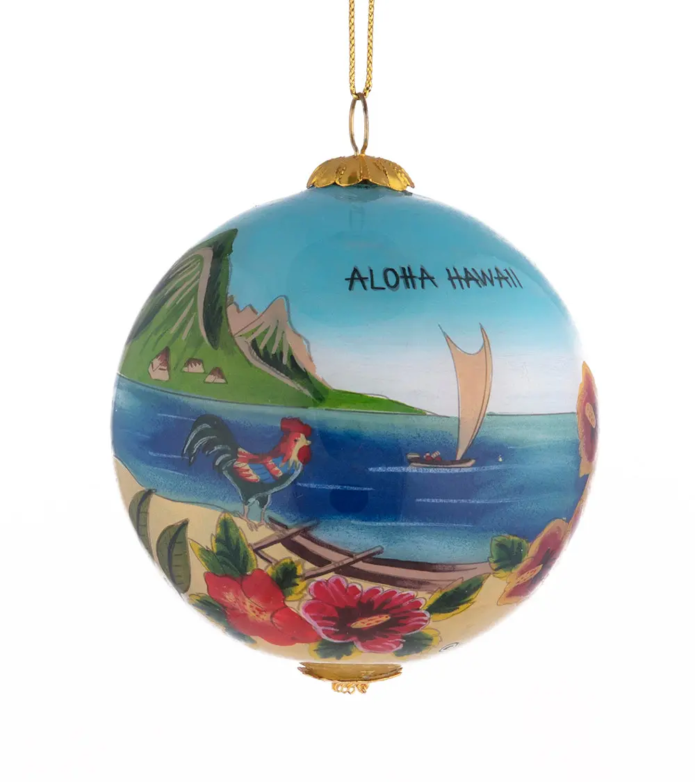 Glass Ornament - Scenic Old Hawaii 1