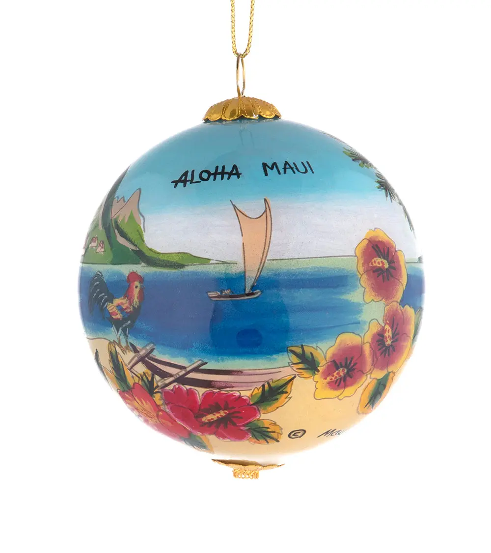 Glass Ornament - Scenic Old Hawaii 2
