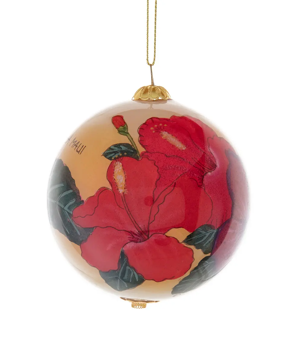 Glass Ornament - Radiant Hibiscus Hawaii 1