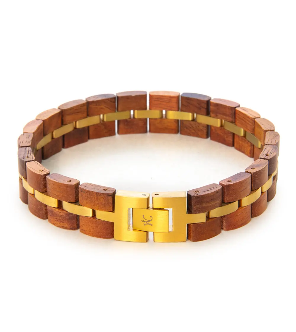 Koa Bracelet – Wide, Gold Plated 2