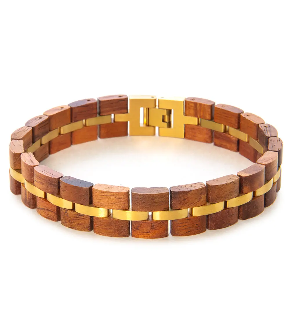 Koa Bracelet – Wide, Gold Plated 1