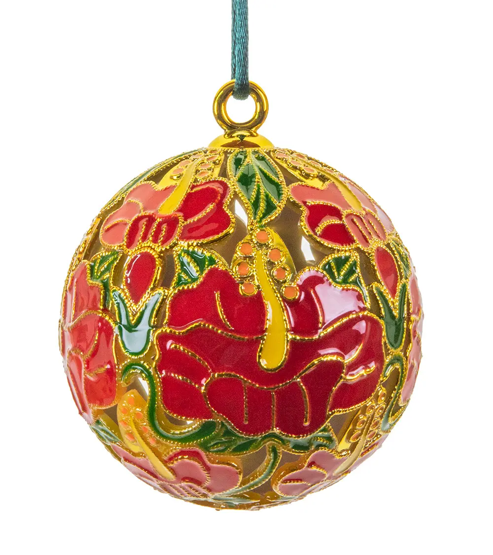Red Hibiscus Ornament 1