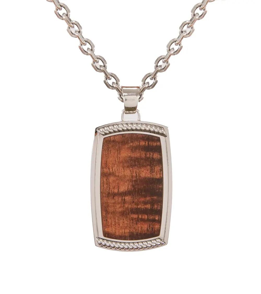 Koa Eternity Dog Tag Pendant 1