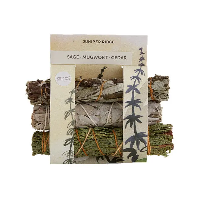 Sage, Mugwort, Cedar - Mini Smudge Sticks 1