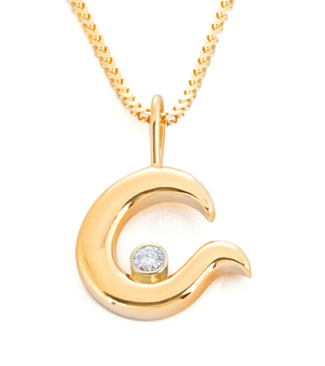 Yellow 14K Gold "Island Sunset" Pendant With Diamond 1