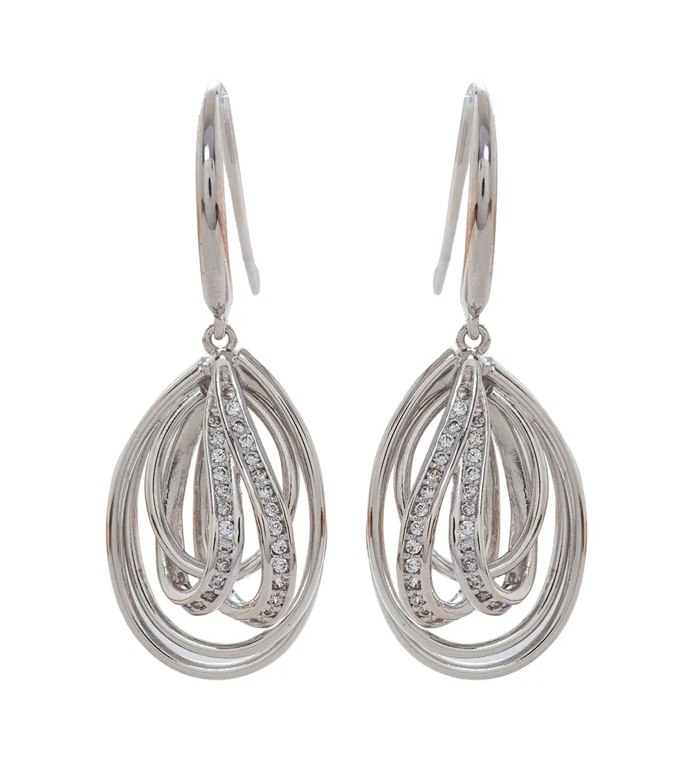 Teardrop Earrings, Cubic Zirconia 1