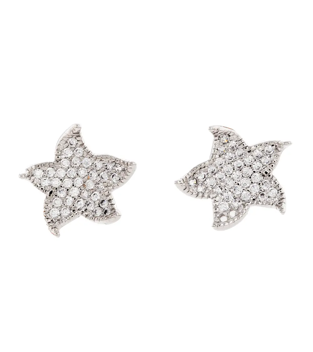 Starfish Earrings, Cubic Zirconia Pave - Mjhc50011 1