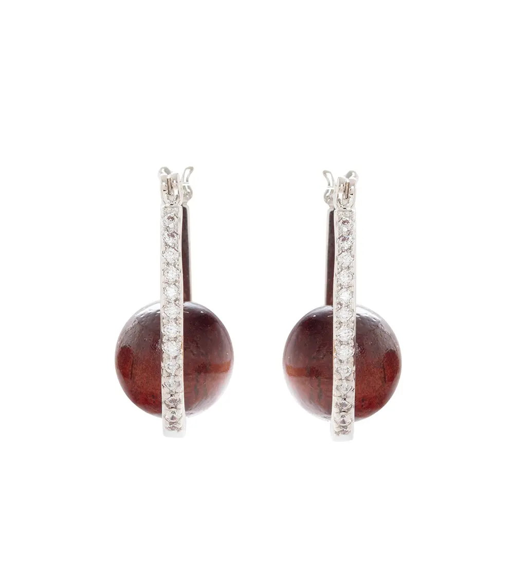 Koa Hoop Earrings Rhodium Koa Fine Jewelry 1