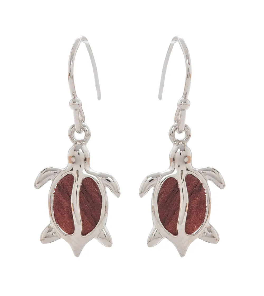 Koa Petro Rhodium Honu Earrings 1
