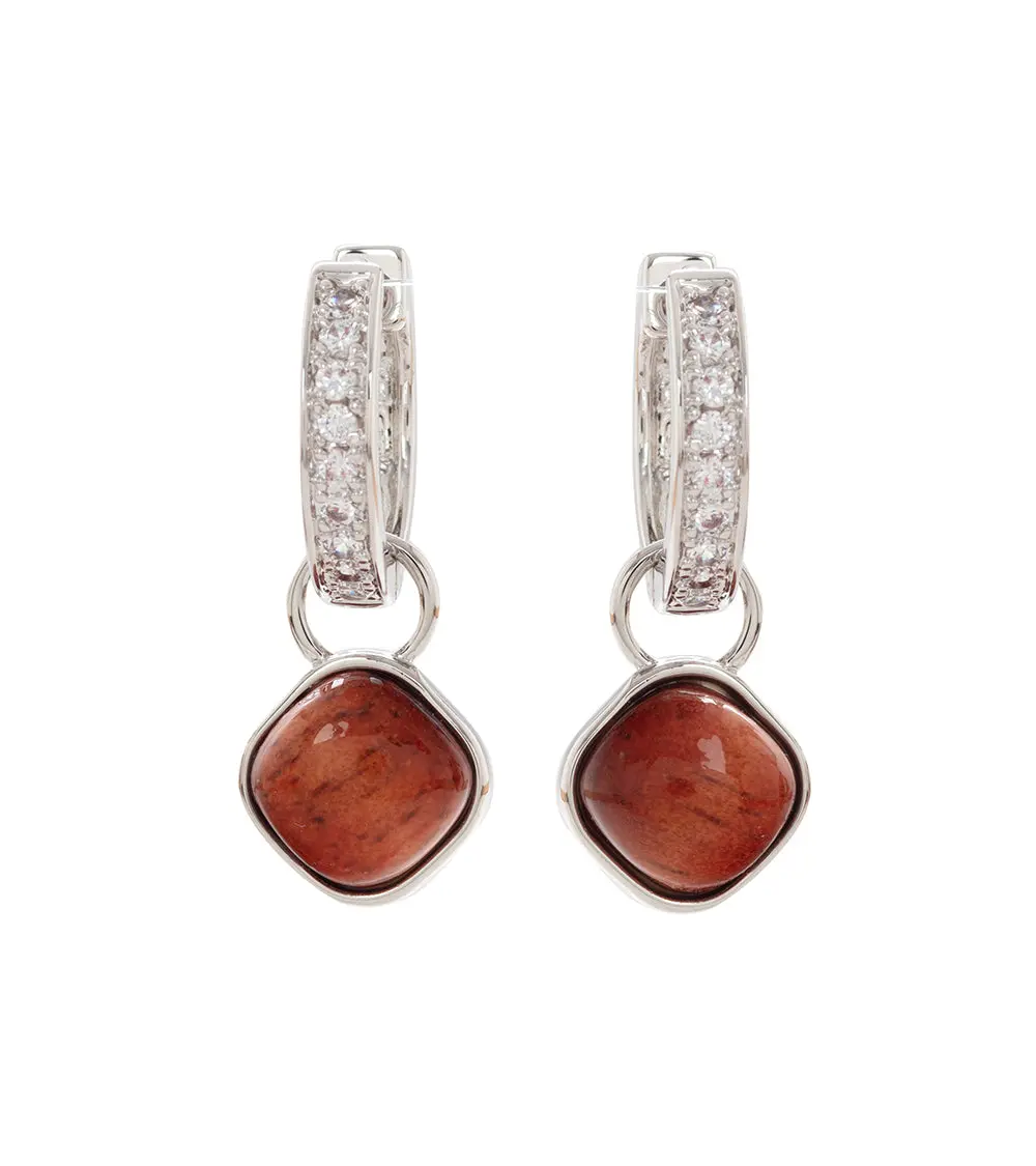 Koa Drop Earrings, Cubic Zirconia 1