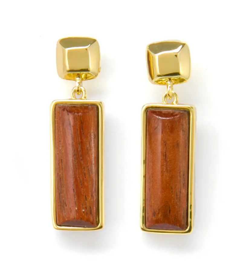 Rectangle Drop Earrings Koa Fine Jewelry - Mjhc50383 1