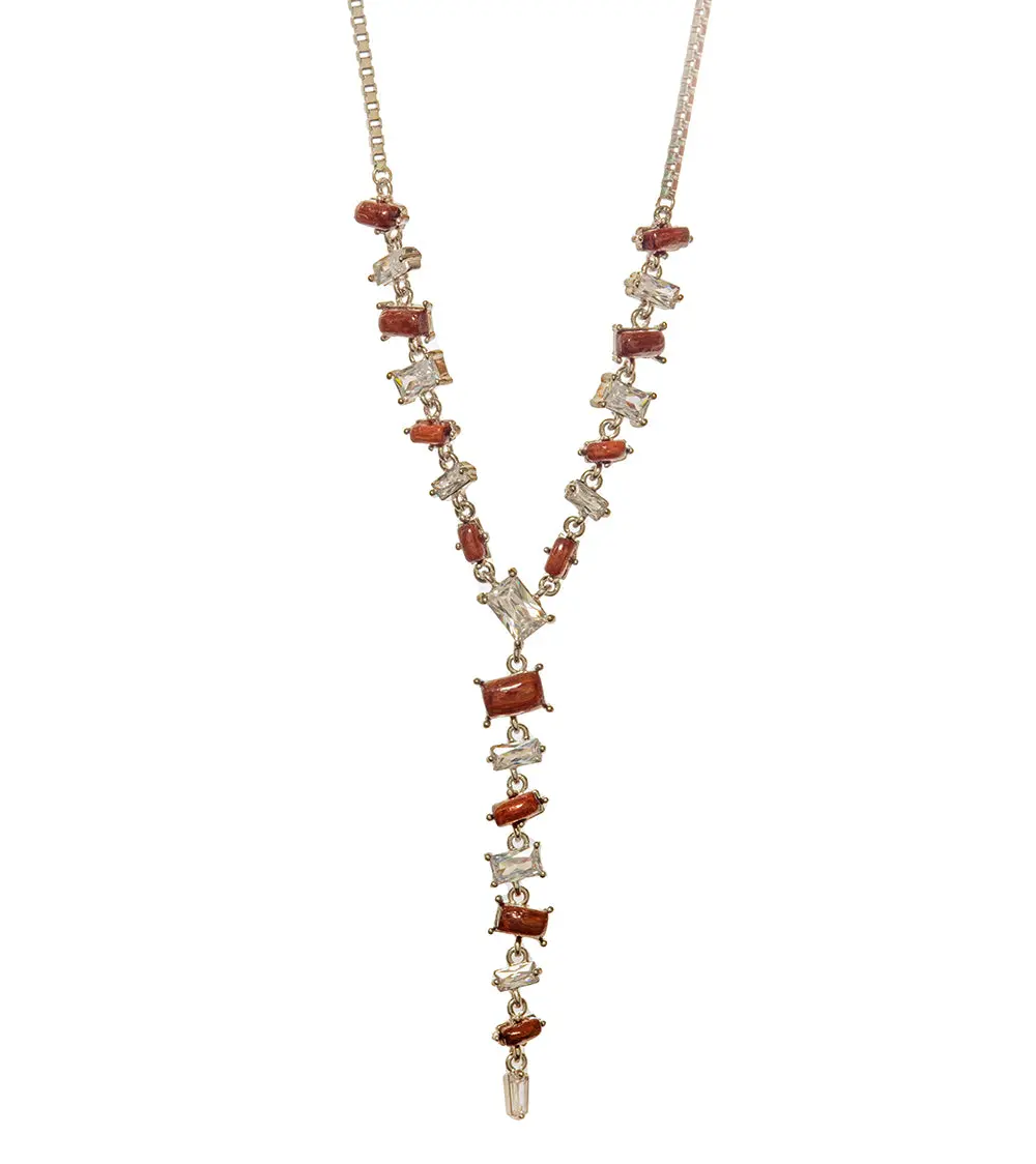 Koa Cubic Zirconia Necklace Rhodium Plated 1
