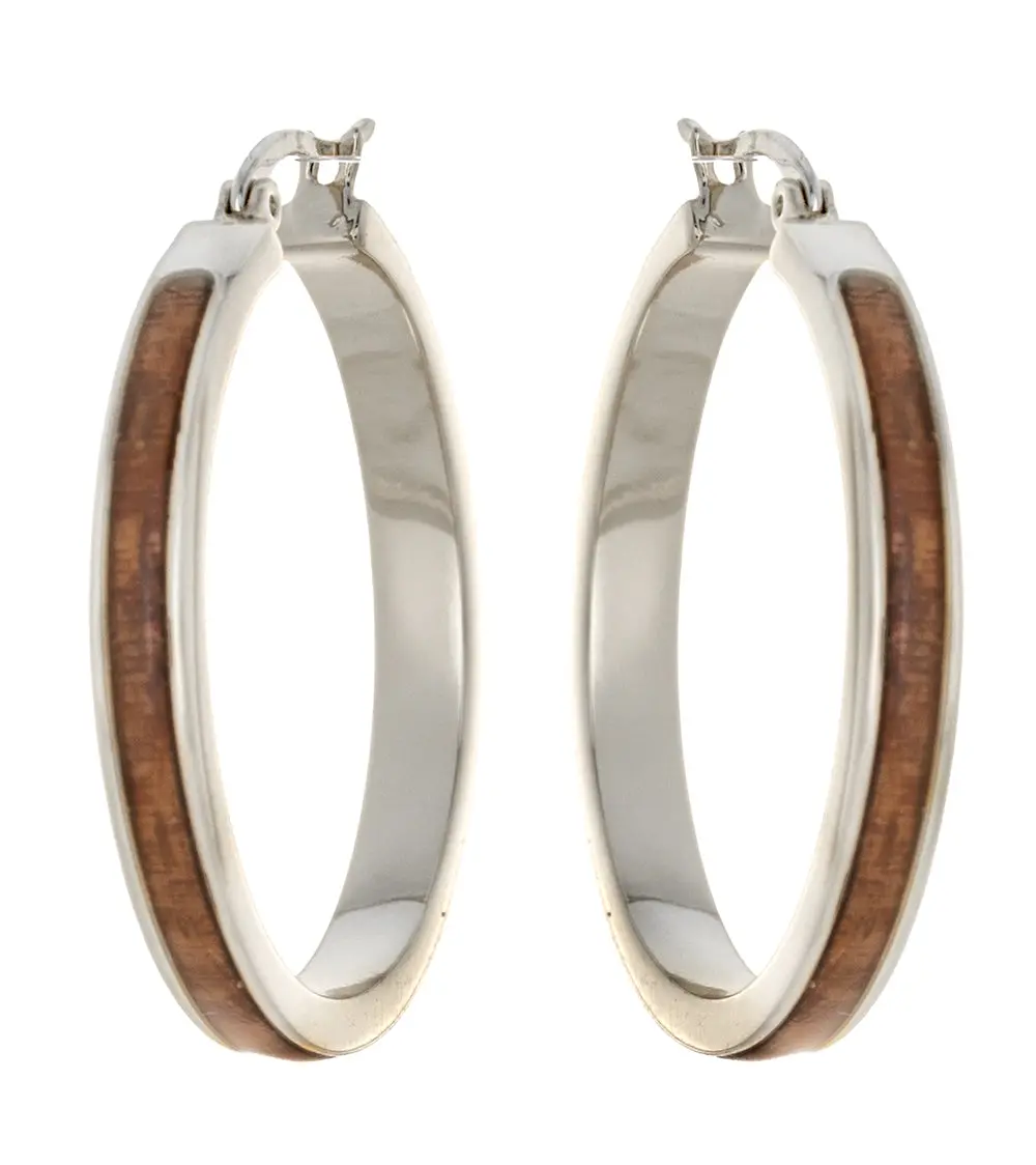 Koa Hoop Earrings 35Mm 1