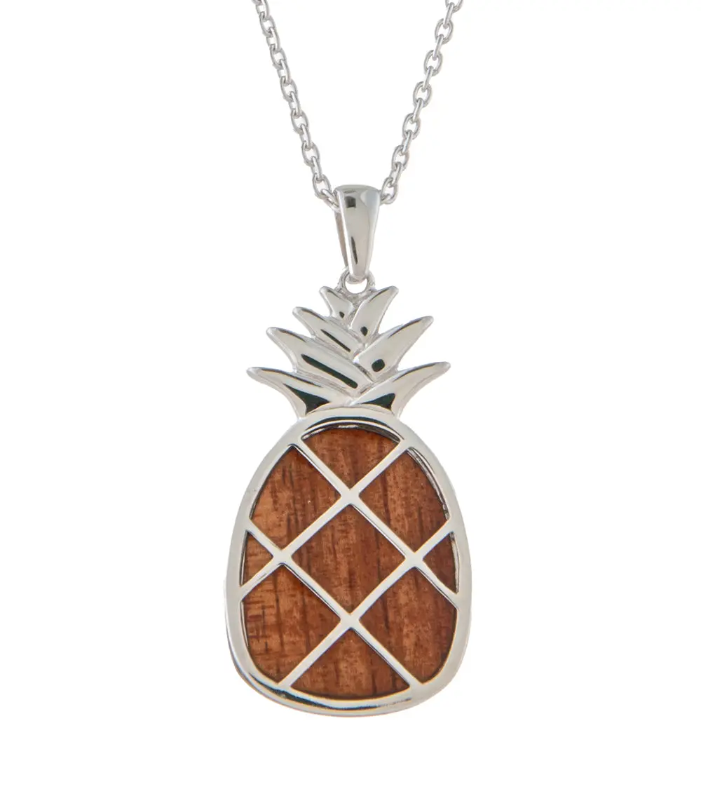 Koa Pineapple Pendant Necklace 1