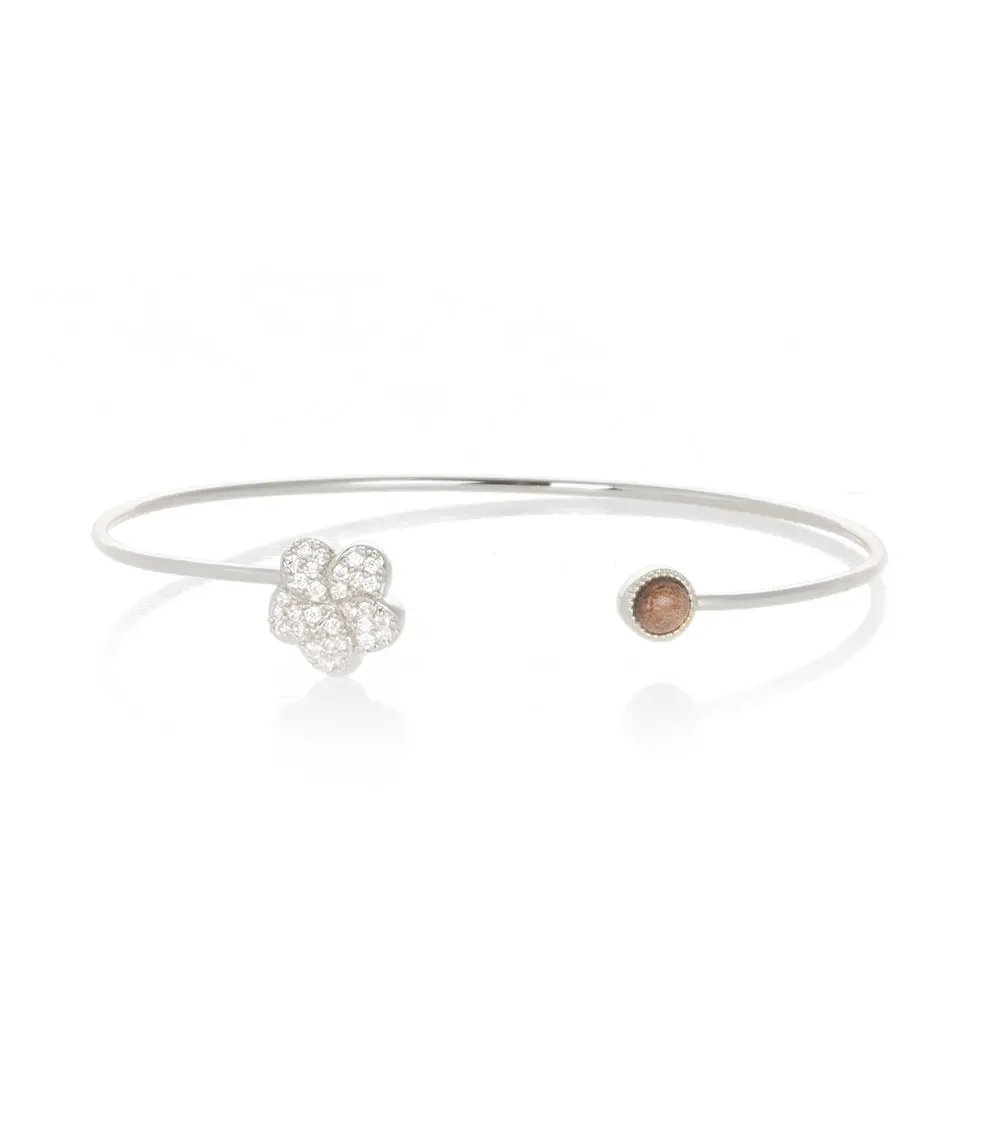 Rhodium Plumeria Cuff 1