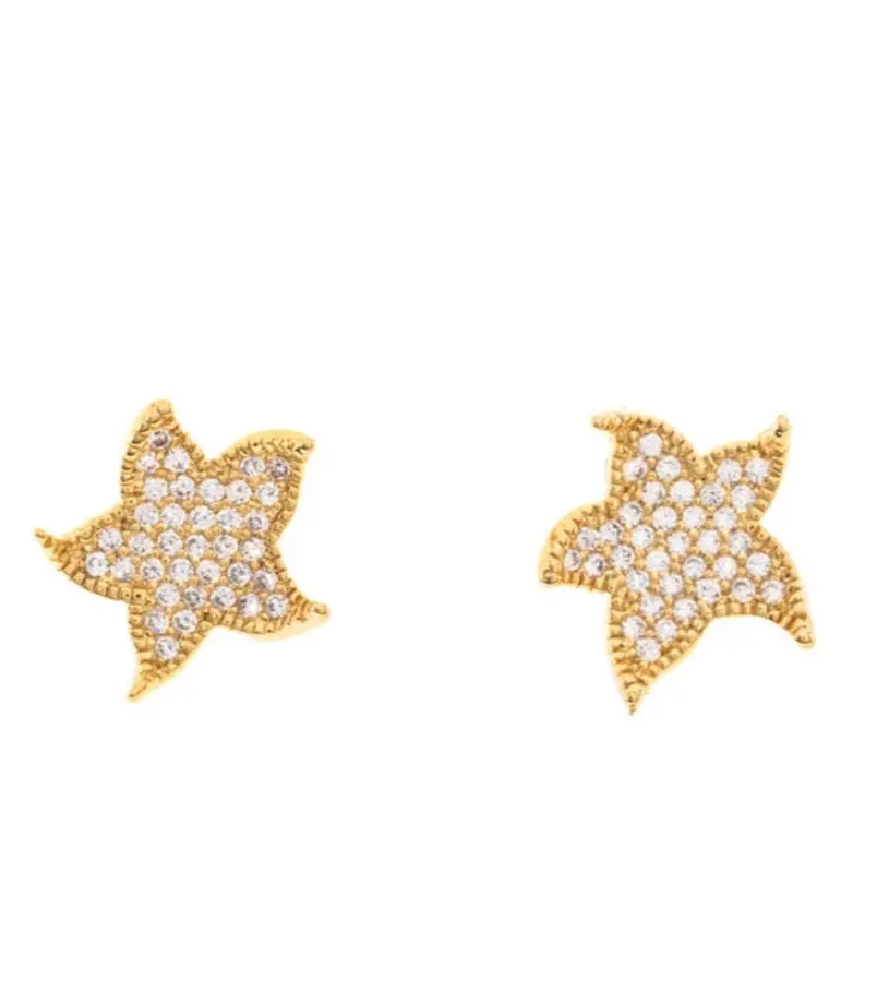 Starfish Earrings, Cubic Zirconia Pave - Mjhc51571 1
