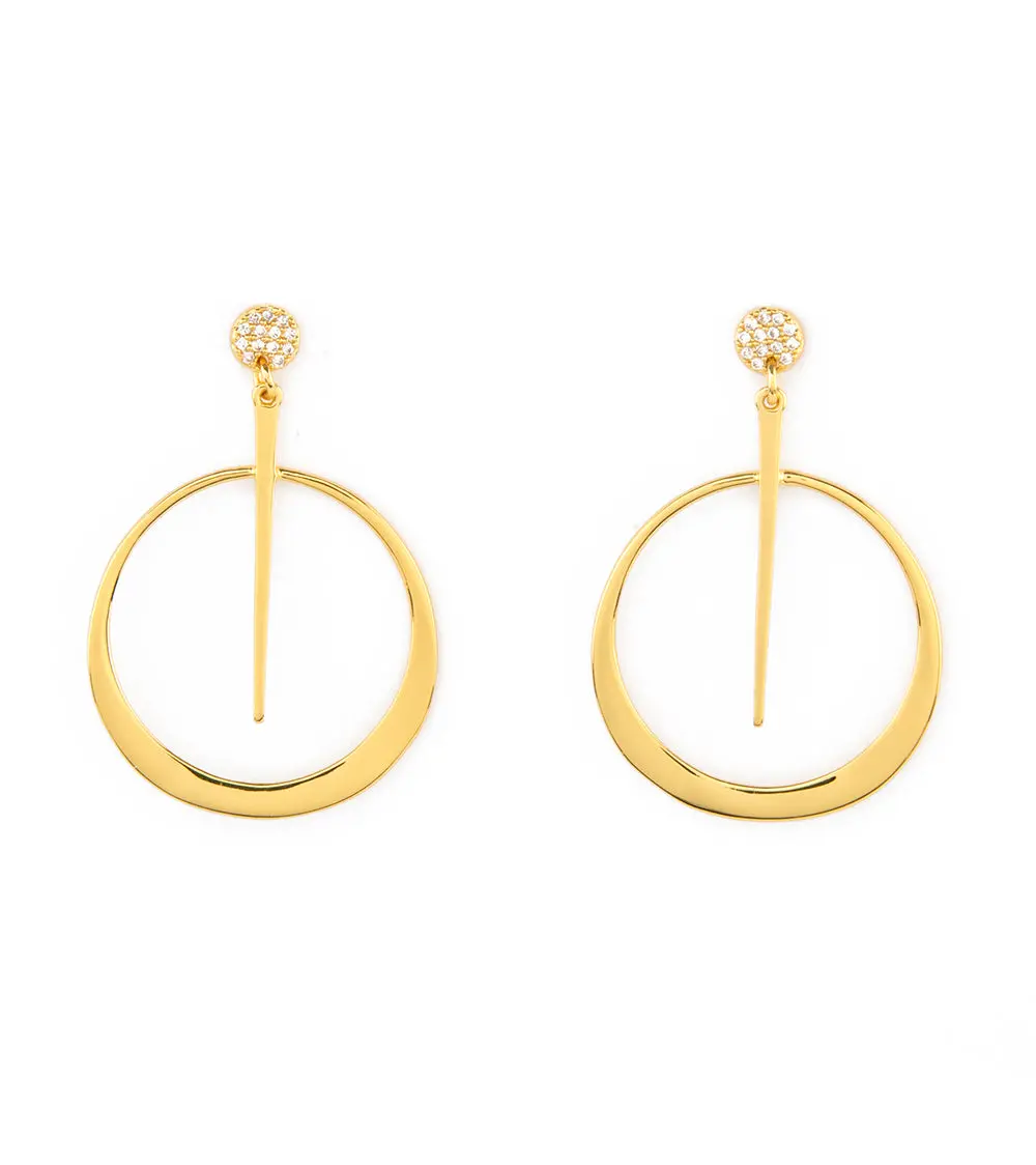 Gold Circle Earrings 1