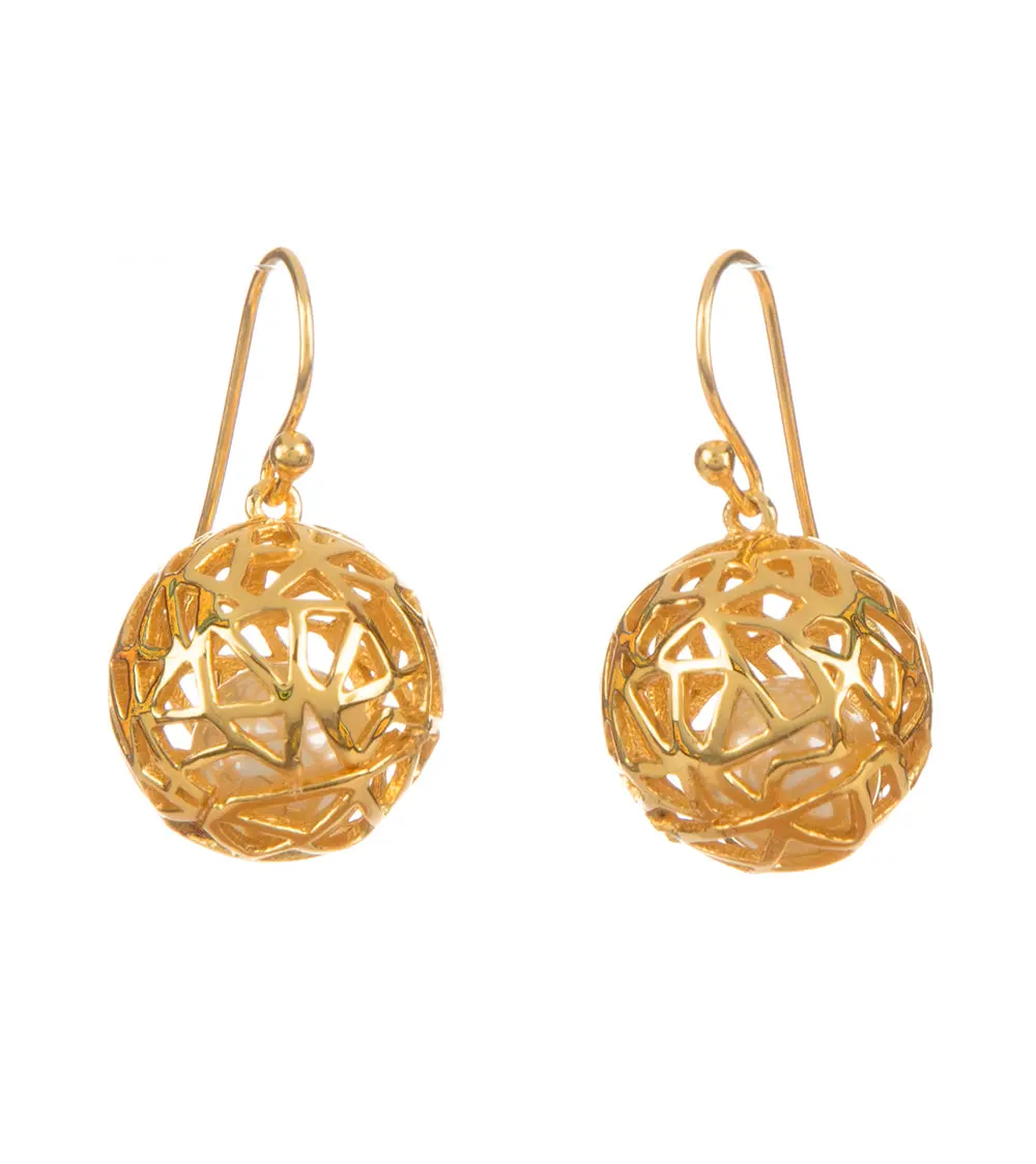 Hukilau Sphere With Pearl Earrings 1