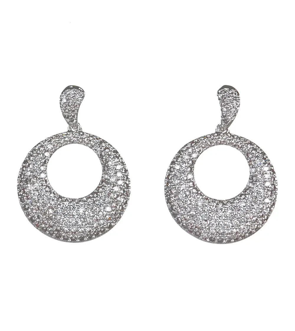 Rhodium Hoop Earrings 1
