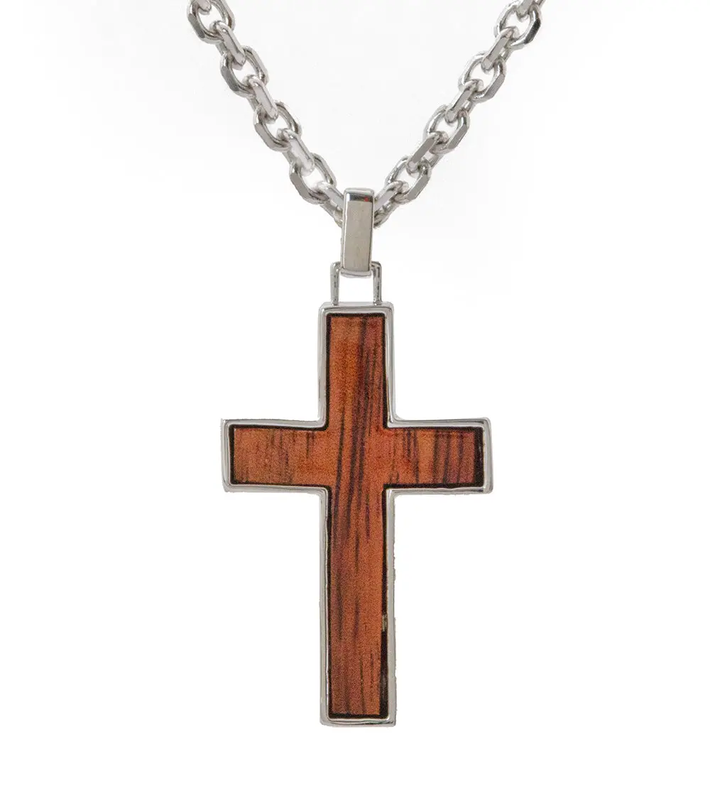 Koa Cross Pendant, Large 1