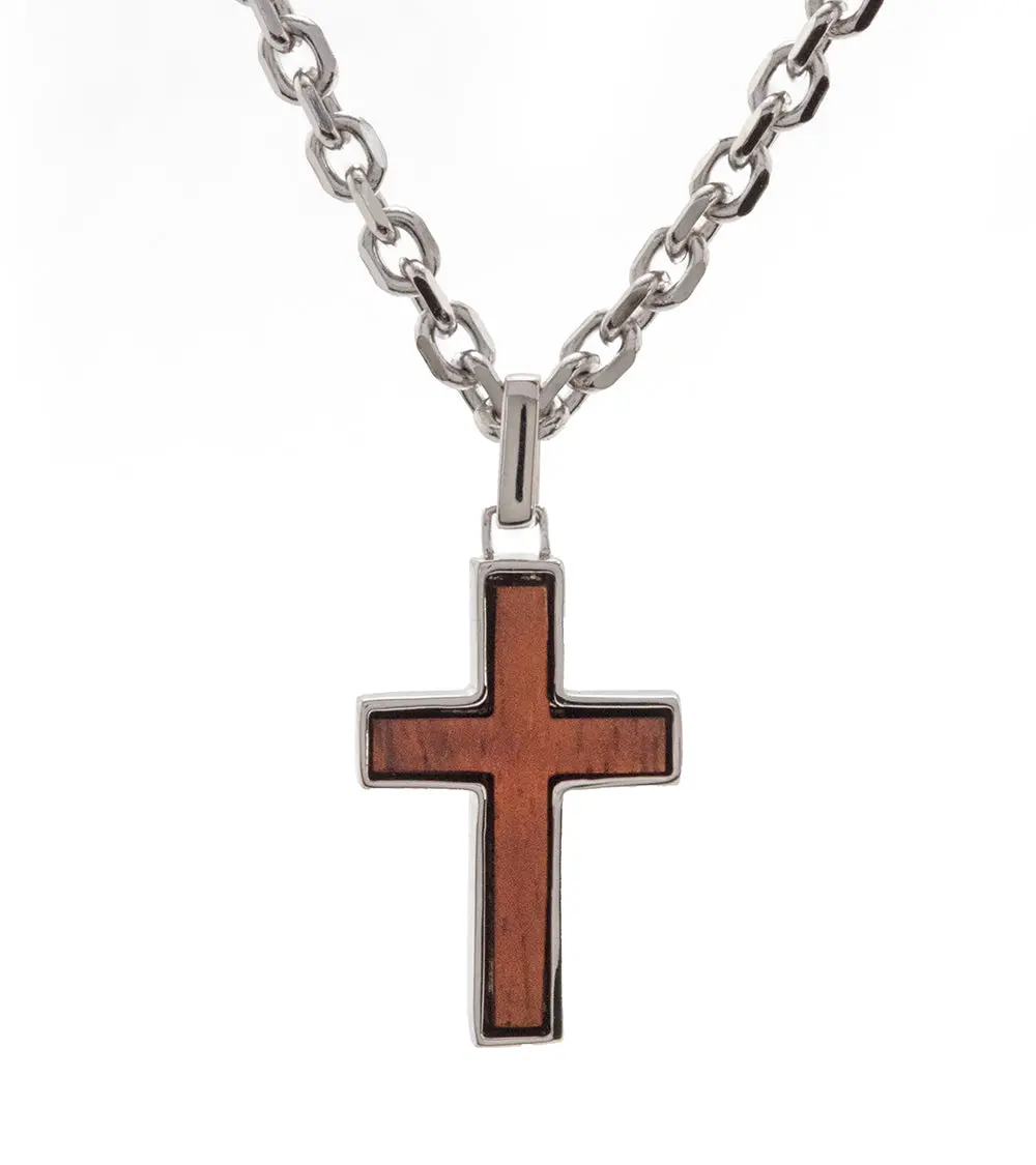 Koa Cross Pendant, Small 1