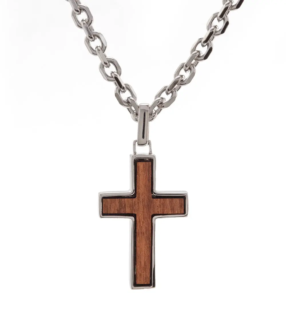 Uss Missouri Teak Cross Pendant, Small 1