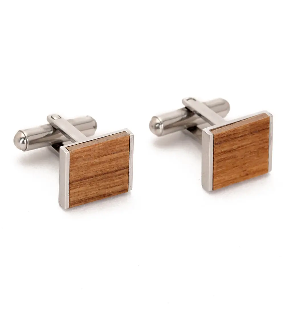 Ussm Teak Cuff Links - Square 1