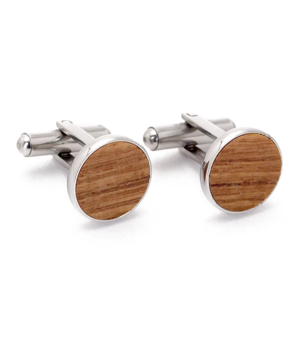 Ussm Teak Cuff Links - Round 1
