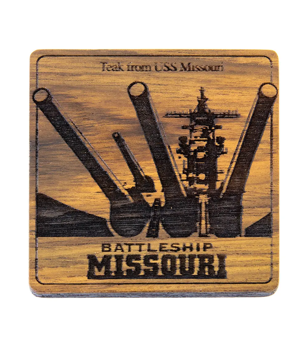 Uss Missouri Teak Coaster, Big Guns Ii 1