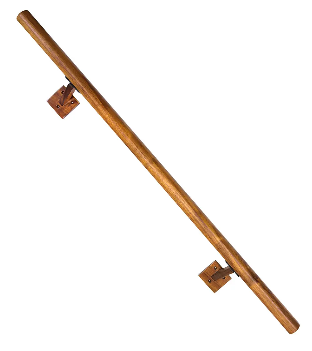 4' Solid Koa Handrail With Koa Wall Mounts 2