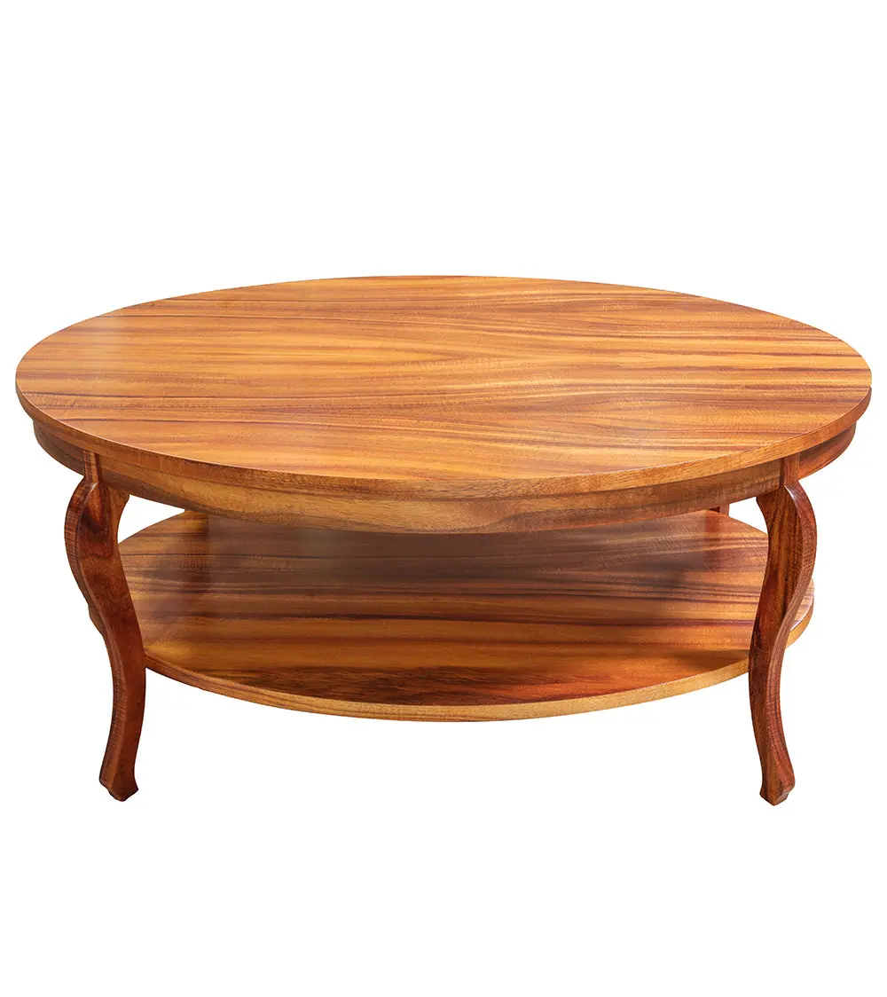 Oval Coffee Table. Koa Top, Koa Shelf 2