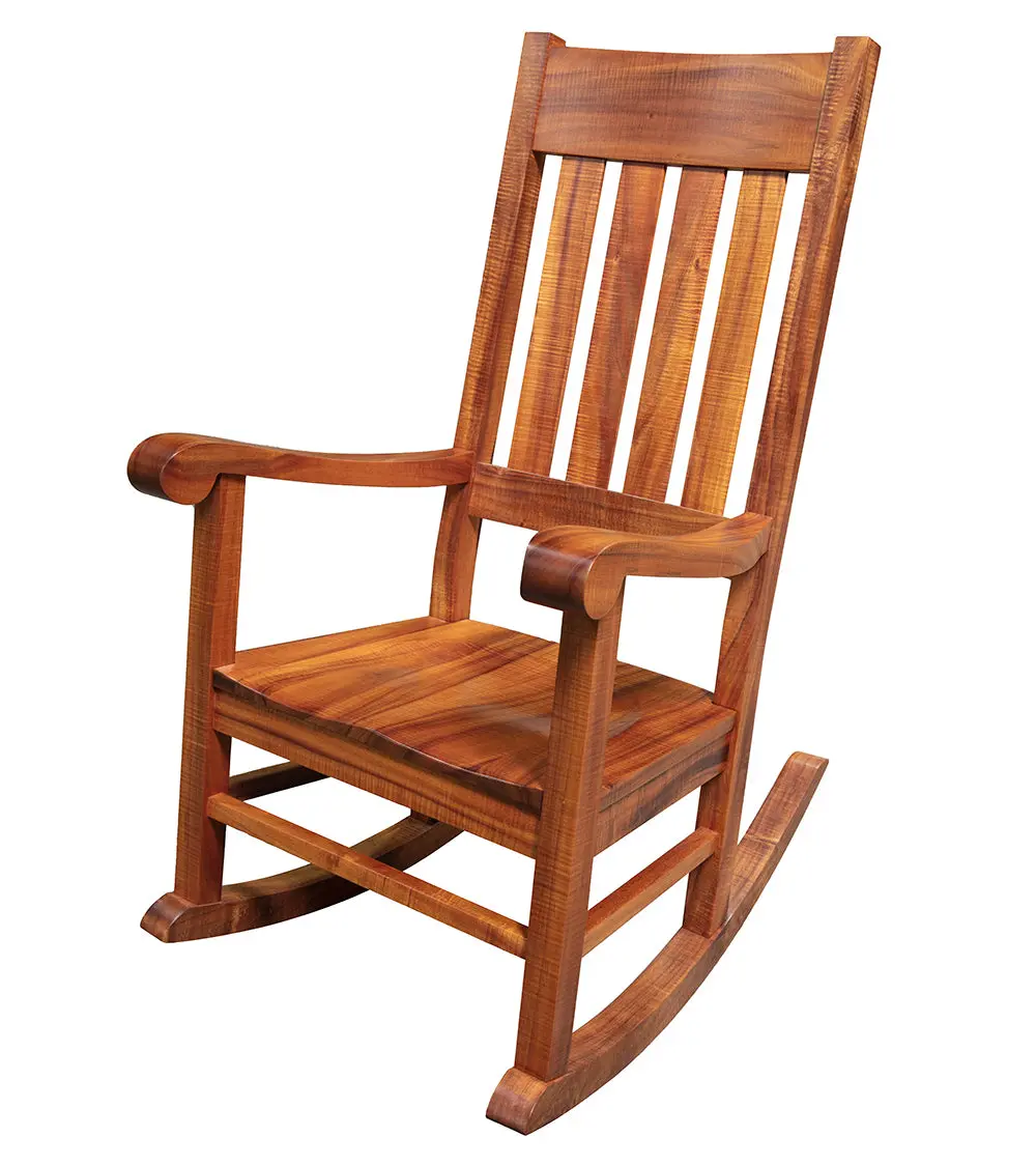 Slat Back Koa Rocking Chair 1